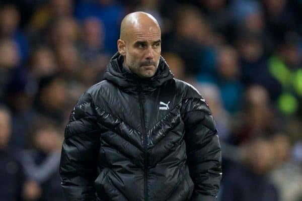 MANCHESTER, ENGLAND - Tuesday, October 1, 2019: Manchester City's head coach Pep Guardiola during the UEFA Champions League Group C match between Manchester City FC and GNK Dinamo Zagreb at the City of Manchester Stadium. (Pic by David Rawcliffe/Propaganda)