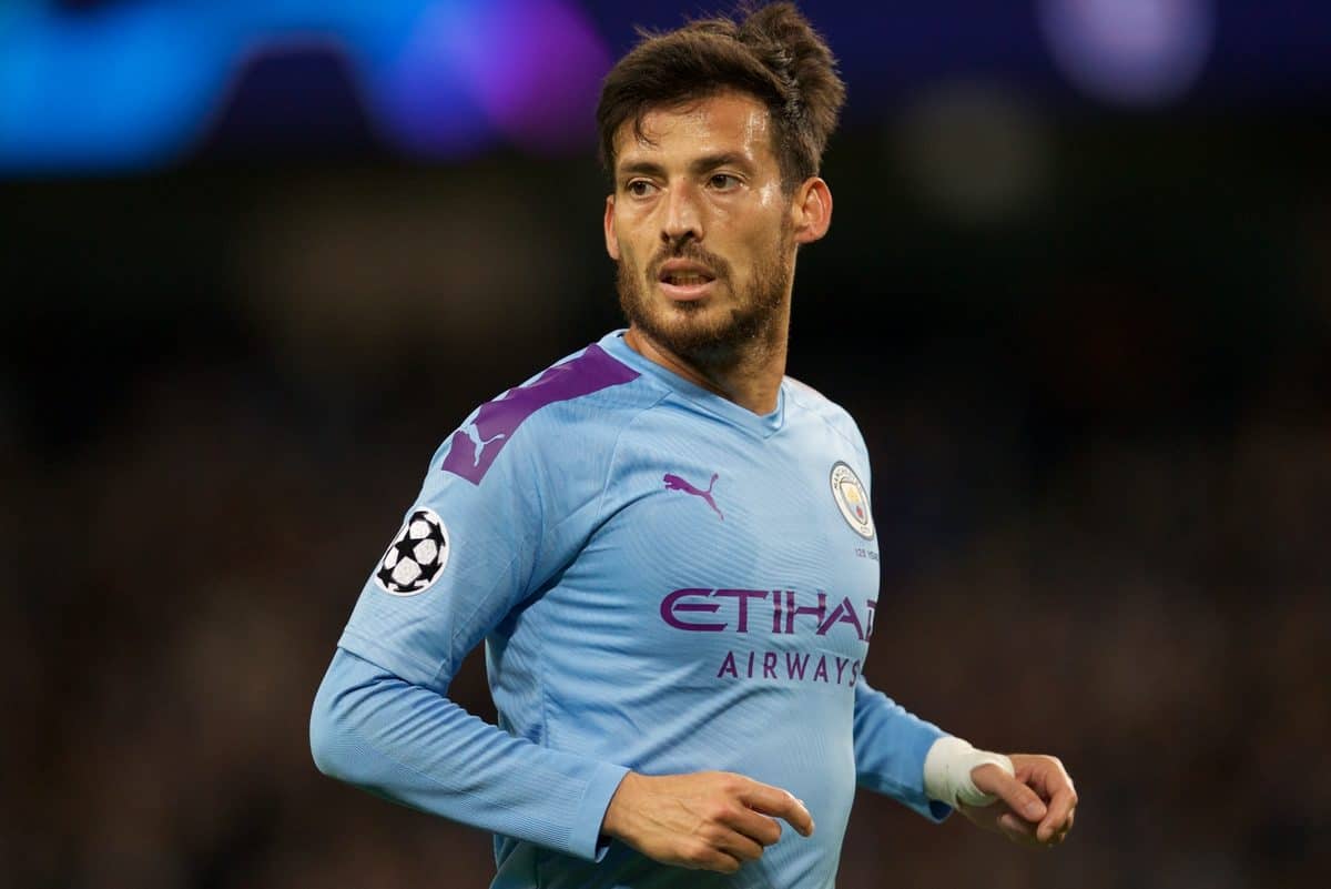 MANCHESTER, ENGLAND - Tuesday, October 1, 2019: Manchester City's David Silva during the UEFA Champions League Group C match between Manchester City FC and GNK Dinamo Zagreb at the City of Manchester Stadium. (Pic by David Rawcliffe/Propaganda)