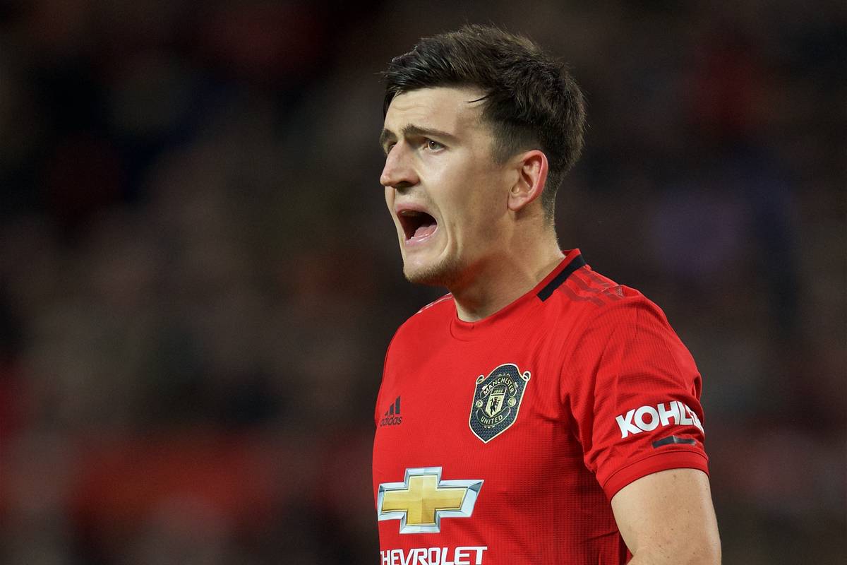 MANCHESTER, ENGLAND - Saturday, October 19, 2019: Manchester United's Harry Maguire during the FA Premier League match between Manchester United FC and Liverpool FC at Old Trafford. (Pic by David Rawcliffe/Propaganda)