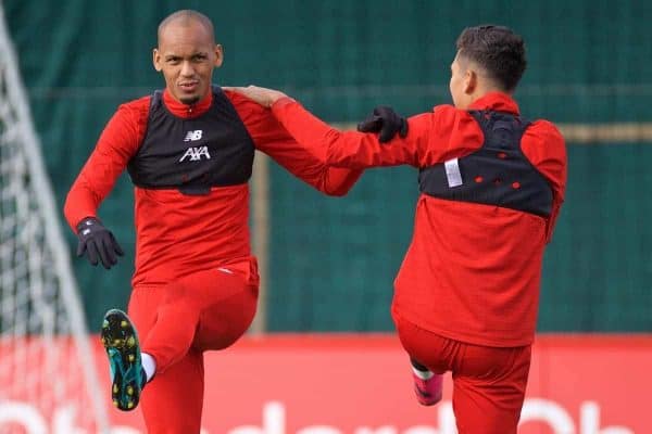 LIVERPOOL, ENGLAND - Tuesday, October 22, 2019: Liverpool's Fabio Henrique Tavares 'Fabinho' during a training session at Melwood Training Ground ahead of the UEFA Champions League Group E match between KRC Genk and Liverpool FC. (Pic by Paul Greenwood/Propaganda)