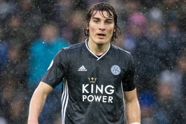 BIRMINGHAM, ENGLAND - Sunday, December 8, 2019: Leicester City's Ça?lar Söyüncü during the FA Premier League match between Aston Villa FC and Leicester City FC at Villa Park. (Pic by David Rawcliffe/Propaganda)