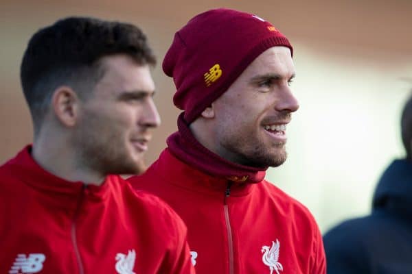 LIVERPOOL, ENGLAND - Monday, December 9, 2019: Liverpool's captain Jordan Henderson during a training session at Melwood Training Ground ahead of the UEFA Champions League Group E match between FC Salzburg and Liverpool FC. (Pic by David Rawcliffe/Propaganda)