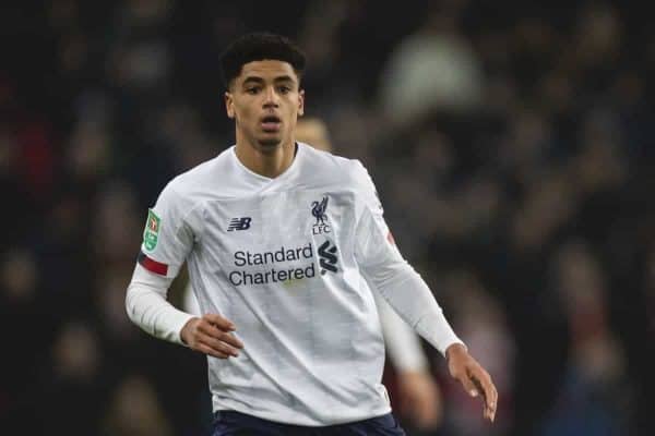 BIRMINGHAM, ENGLAND - Tuesday, December 17, 2019: Liverpool’s Ki-Jana Hoever during the Football League Cup Quarter-Final between Aston Villa FC and Liverpool FC at Villa Park. (Pic by Paul Greenwood/Propaganda)