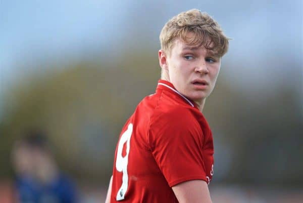 KIRKBY, ENGLAND - Saturday, January 26, 2019: Liverpool's captain Paul Glatzel during the FA Premier League match between Liverpool FC and Manchester United FC at The Academy. (Pic by David Rawcliffe/Propaganda)