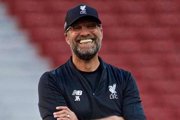 MADRID, SPAIN - Friday, May 31, 2019: Liverpool's manager Jürgen Klopp during a training session ahead of the UEFA Champions League Final match between Tottenham Hotspur FC and Liverpool FC at the Estadio Metropolitano. (Pic by David Rawcliffe/Propaganda)