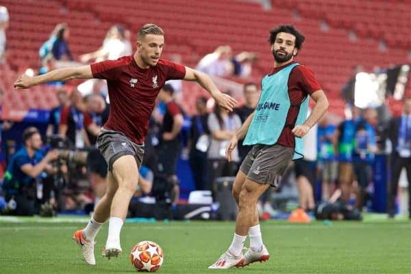 MADRID, SPAIN - Friday, May 31, 2019: Liverpool's captain Jordan Henderson during a training session ahead of the UEFA Champions League Final match between Tottenham Hotspur FC and Liverpool FC at the Estadio Metropolitano. (Pic by David Rawcliffe/Propaganda)