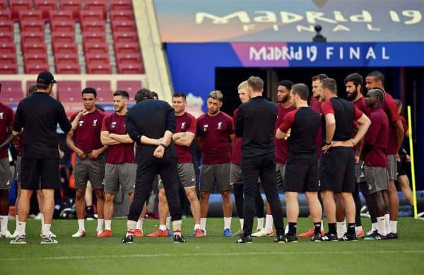 MADRID, SPAIN - Friday, May 31, 2019: Liverpool's Alex Oxlade-Chamberlain during a training session ahead of the UEFA Champions League Final match between Tottenham Hotspur FC and Liverpool FC at the Estadio Metropolitano. (Pic by Handout/UEFA)