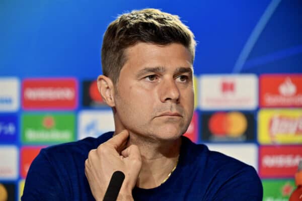 MADRID, SPAIN - Friday, May 31, 2019: Tottenham Hotspur's manager Mauricio Pochettino during a press conference ahead of the UEFA Champions League Final match between Tottenham Hotspur FC and Liverpool FC at the Estadio Metropolitano. (Pic by Handout/UEFA)