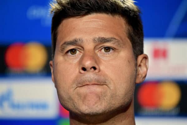 MADRID, SPAIN - Friday, May 31, 2019: Tottenham Hotspur's manager Mauricio Pochettino during a press conference ahead of the UEFA Champions League Final match between Tottenham Hotspur FC and Liverpool FC at the Estadio Metropolitano. (Pic by Handout/UEFA)