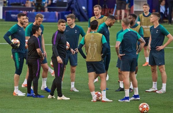 MADRID, SPAIN - Friday, May 31, 2019: Tottenham Hotspur's manager Mauricio Pochettino during a training session ahead of the UEFA Champions League Final match between Tottenham Hotspur FC and Liverpool FC at the Estadio Metropolitano. (Pic by David Rawcliffe/Propaganda)