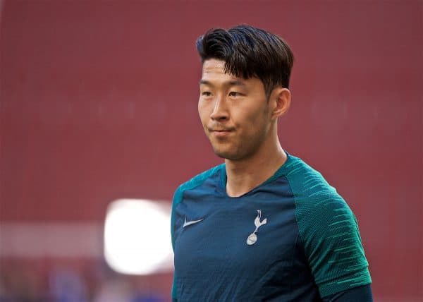 MADRID, SPAIN - Friday, May 31, 2019: Tottenham Hotspur's Son Heung-min during a training session ahead of the UEFA Champions League Final match between Tottenham Hotspur FC and Liverpool FC at the Estadio Metropolitano. (Pic by David Rawcliffe/Propaganda)