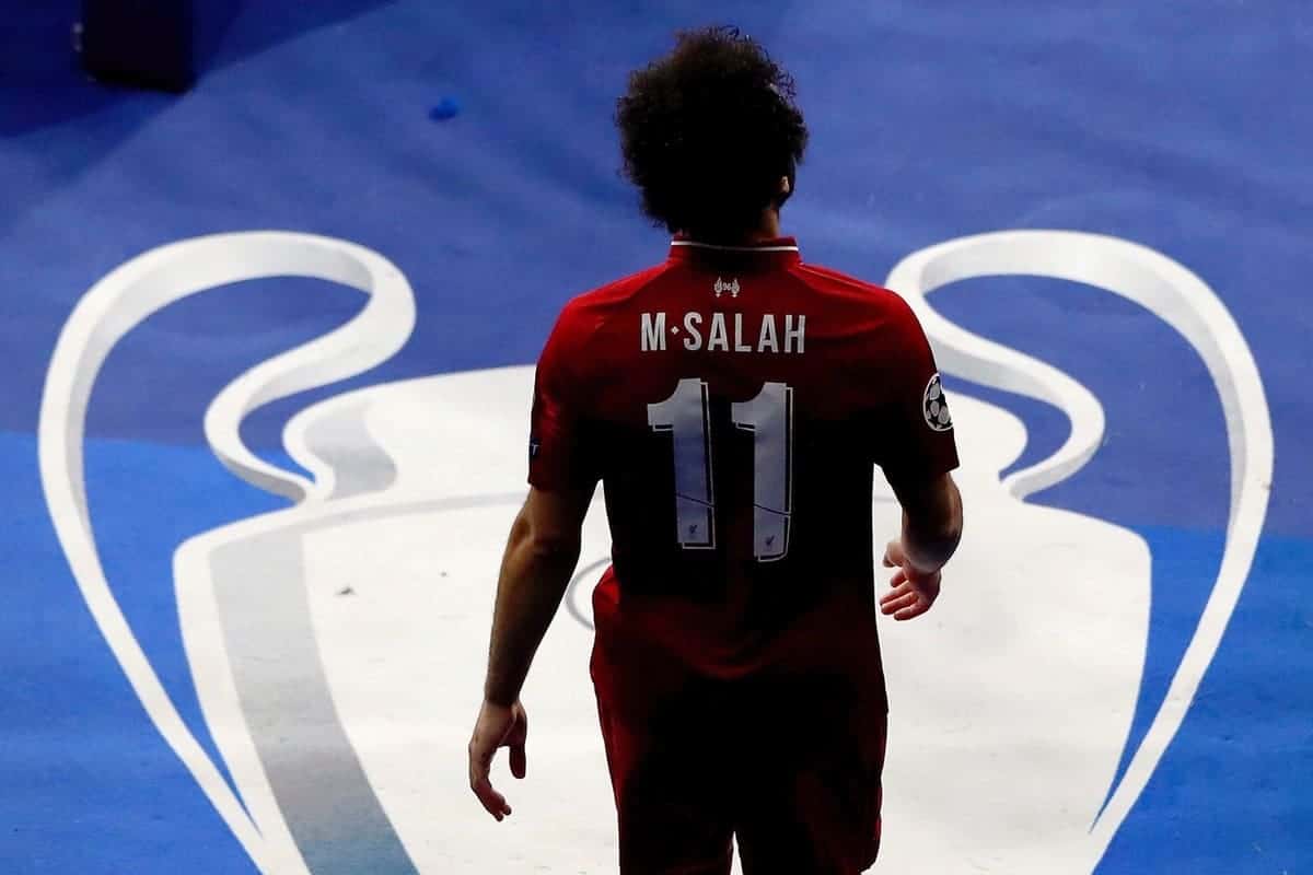 MADRID, SPAIN - SATURDAY, JUNE 1, 2019: Liverpool's Mohamed Salah during the UEFA Champions League Final match between Tottenham Hotspur FC and Liverpool FC at the Estadio Metropolitano. (Pic by Handout/UEFA)