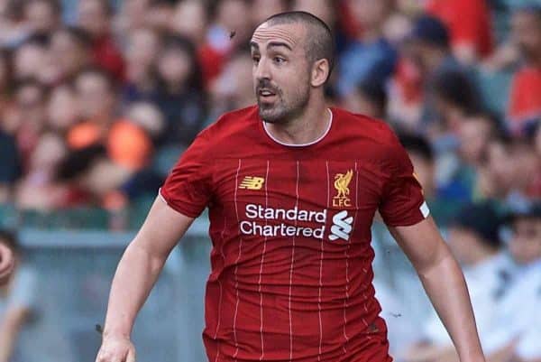 HONG KONG, CHINA - Saturday, June 8, 2019: Liverpool Legends' Jose Enrique during an exhibition match between Liverpool FC Legends and Borussia Dortmund Legends at the Hong Kong Stadium. (Pic by Jayne Russell/Propaganda)