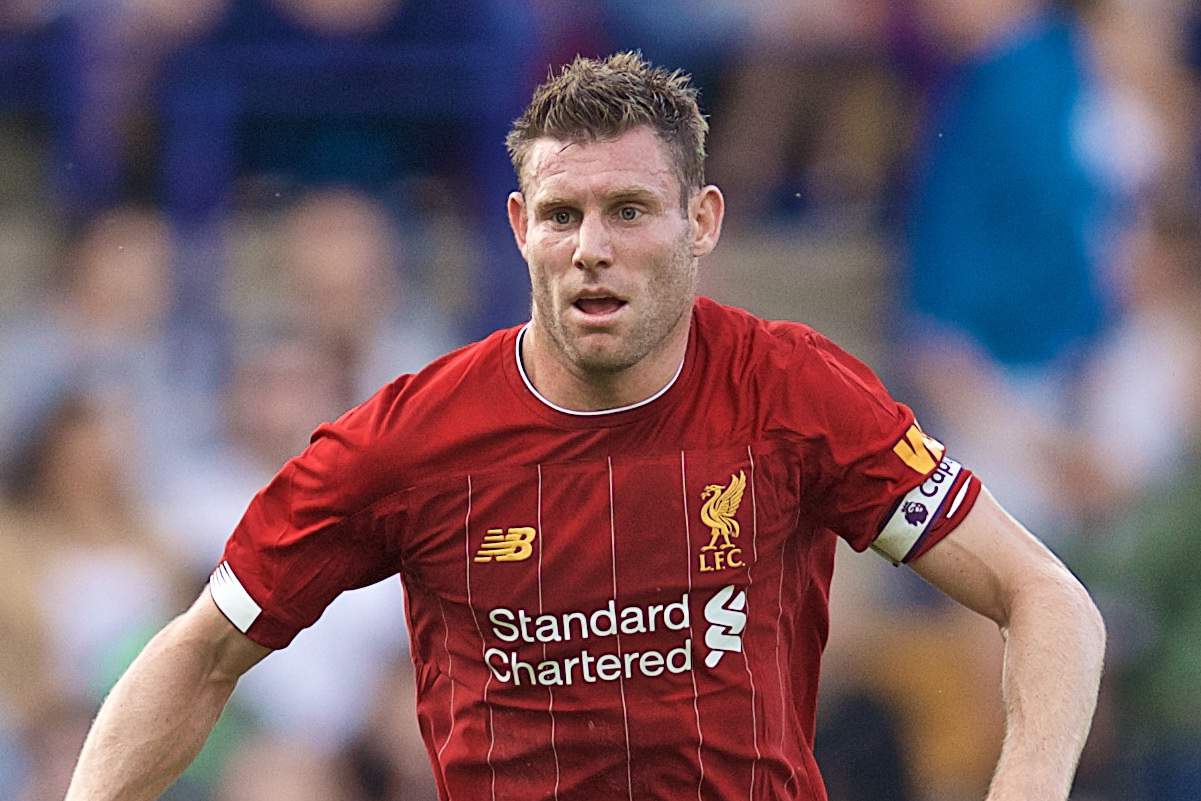 BIRKENHEAD, ENGLAND - Thursday, July 11, 2019: Liverpool's James Milner during a pre-season friendly match between Tranmere Rovers FC and Liverpool FC at Prenton Park. (Pic by David Rawcliffe/Propaganda)