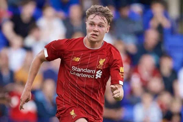 BIRKENHEAD, ENGLAND - Thursday, July 11, 2019: Liverpool's Paul Glatzel during a pre-season friendly match between Tranmere Rovers FC and Liverpool FC at Prenton Park. (Pic by David Rawcliffe/Propaganda)