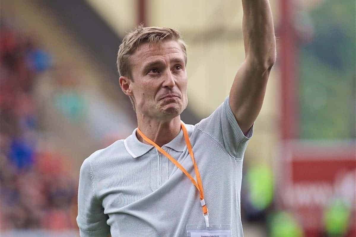 BRADFORD, ENGLAND - Saturday, July 13, 2019: Liverpool's Stephen Derby of the The Darby Rimmer MND Foundation before a pre-season friendly match between Bradford City AFC and Liverpool FC at Valley Parade. (Pic by David Rawcliffe/Propaganda)