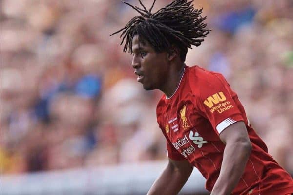 BRADFORD, ENGLAND - Saturday, July 13, 2019: Liverpool's Yasser Larouci during a pre-season friendly match between Bradford City AFC and Liverpool FC at Valley Parade. (Pic by David Rawcliffe/Propaganda)