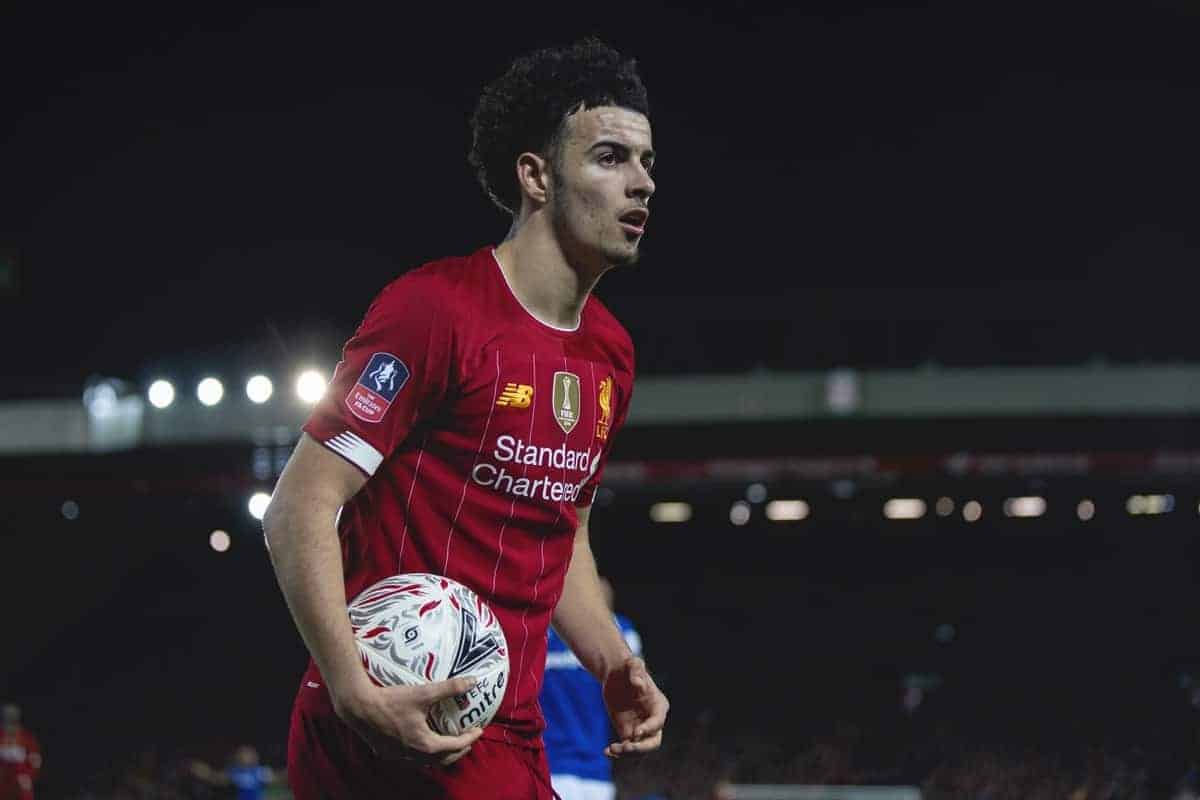 LIVERPOOL, ENGLAND - Sunday, January 5, 2020: Liverpool's match-winning goal-scorer Curtis Jones during the FA Cup 3rd Round match between Liverpool FC and Everton FC, the 235th Merseyside Derby, at Anfield. Liverpool won 1-0. (Pic by David Rawcliffe/Propaganda)