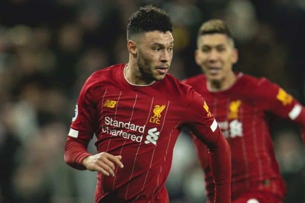 LONDON, ENGLAND - Saturday, January 11, 2020: Liverpool's Alex Oxlade-Chamberlain during the FA Premier League match between Tottenham Hotspur FC and Liverpool FC at the Tottenham Hotspur Stadium. (Pic by David Rawcliffe/Propaganda)