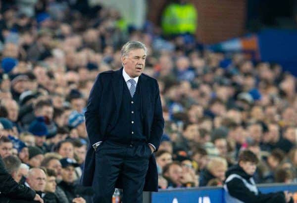 LIVERPOOL, ENGLAND - Tuesday, January 21, 2020: Everton's manager Carlo Ancelotti during the FA Premier League match between Everton FC and Newcastle United FC at Goodison Park. (Pic by David Rawcliffe/Propaganda)