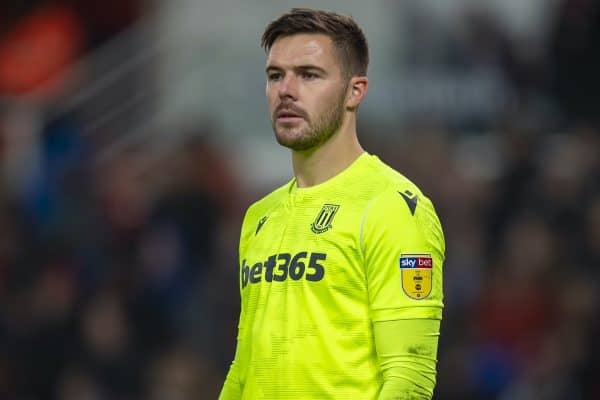 STOKE-ON-TRENT, ENGLAND - Saturday, January 25, 2020: Stoke City's goalkeeper Jack Butland during the Football League Championship match between Stoke City FC and Swansea City FC at the Britannia Stadium. (Pic by David Rawcliffe/Propaganda)