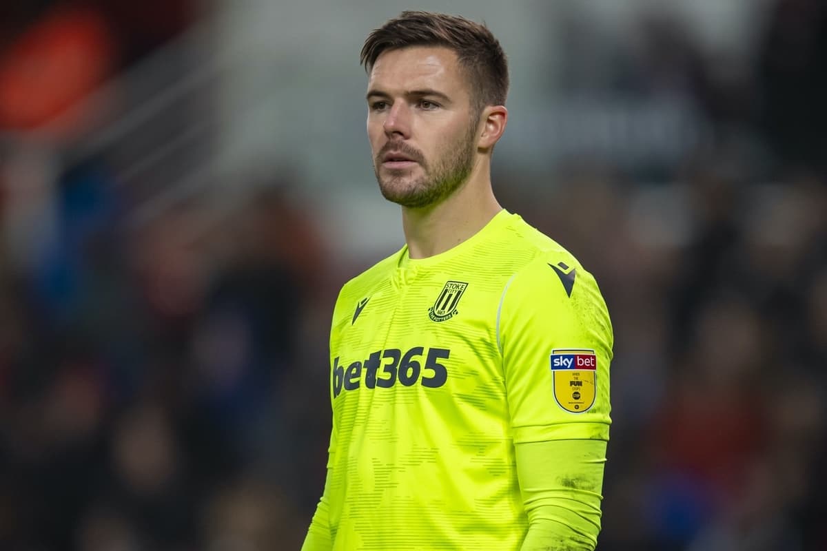 STOKE-ON-TRENT, ENGLAND - Saturday, January 25, 2020: Stoke City's goalkeeper Jack Butland during the Football League Championship match between Stoke City FC and Swansea City FC at the Britannia Stadium. (Pic by David Rawcliffe/Propaganda)