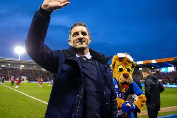 SHREWSBURY, ENGLAND - Sunday, January 26, 2020: Shrewsbury Town's manager Sam Ricketts before the FA Cup 4th Round match between Shrewsbury Town FC and Liverpool FC at the New Meadow. (Pic by David Rawcliffe/Propaganda)