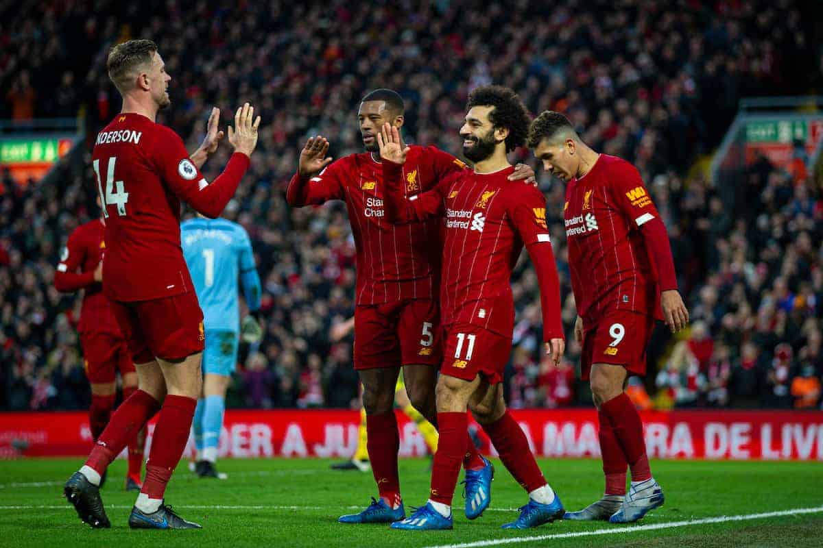 LIVERPOOL, ENGLAND - Saturday, February 1, 2020: Liverpool's goalkeeper Alisson Becker during the pre-match warm-up before the FA Premier League match between Liverpool FC and Southampton FC at Anfield. (Pic by David Rawcliffe/Propaganda)