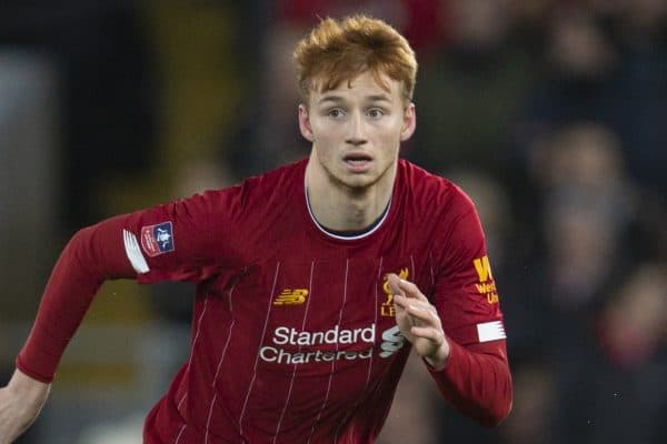 LIVERPOOL, ENGLAND - Tuesday, February 4, 2020: Liverpool's Sepp Van Den Berg during the FA Cup 4th Round Replay match between Liverpool FC and Shrewsbury Town at Anfield. (Pic by David Rawcliffe/Propaganda)