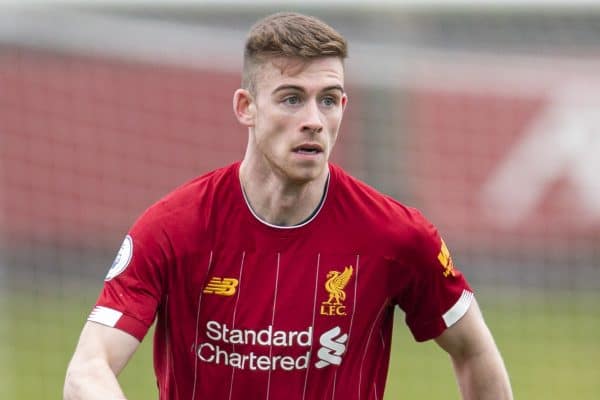 LIVERPOOL, ENGLAND - Monday, February 24, 2020: Liverpool's Tony Gallacher during the Premier League Cup Group F match between Liverpool FC Under-23's and AFC Sunderland Under-23's at the Liverpool Academy. (Pic by David Rawcliffe/Propaganda)