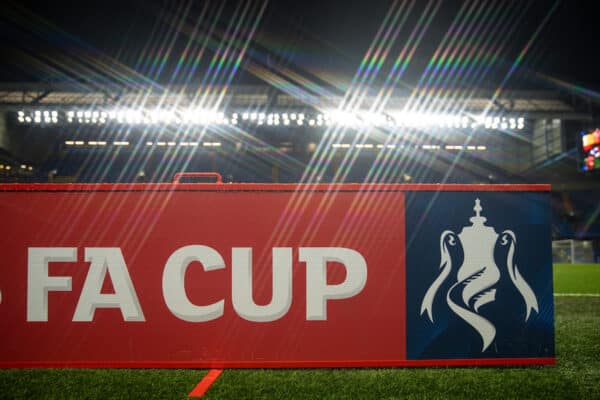 LONDON, ENGLAND - Tuesday, March 3, 2020: FA Cup branding before the FA Cup 5th Round match between Chelsea FC and Liverpool FC at Stamford Bridge. (Pic by David Rawcliffe/Propaganda)