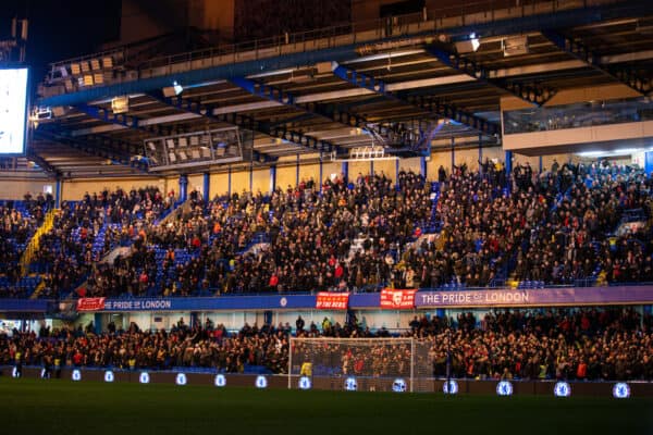 LONDON, ENGLAND - Tuesday, March 3, 2020: Liverpool supporters during the FA Cup 5th Round match between Chelsea FC and Liverpool FC at Stamford Bridge. (Pic by David Rawcliffe/Propaganda)