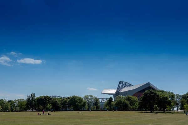 LIVERPOOL, ENGLAND - Monday, June 1, 2020: A general view of Anfield stadium from Stanley Park. (Pic by David Rawcliffe/Propaganda)