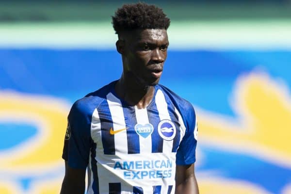 BRIGHTON & HOVE, ENGLAND - Saturday, June 20, 2020: Brighton & Hove Albion's Yves Bissouma during the FA Premier League match between Brighton & Hove Albion FC and Arsenal FC at the AMEX Stadium. (Pic by David Rawcliffe/Propaganda)