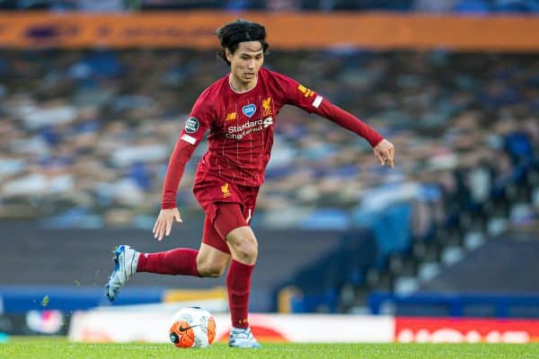 LIVERPOOL, ENGLAND - Sunday, June 21, 2019: Liverpool’s Takumi Minamino during the FA Premier League match between Everton FC and Liverpool FC, the 236th Merseyside Derby, at Goodison Park. The game was played behind closed doors due to the UK government’s social distancing laws during the Coronavirus COVID-19 Pandemic. (Pic by David Rawcliffe/Propaganda)