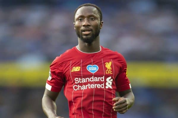 LIVERPOOL, ENGLAND - Sunday, June 21, 2019: Liverpool’s Naby Keita during the FA Premier League match between Everton FC and Liverpool FC, the 236th Merseyside Derby, at Goodison Park. The game was played behind closed doors due to the UK government’s social distancing laws during the Coronavirus COVID-19 Pandemic. (Pic by David Rawcliffe/Propaganda)