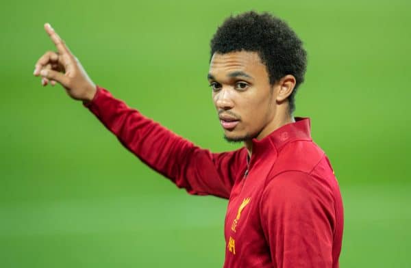 LIVERPOOL, ENGLAND - Wednesday, June 24, 2020: Liverpool’s Trent Alexander-Arnold after the FA Premier League match between Liverpool FC and Crystal Palace FC at Anfield. The game was played behind closed doors due to the UK government’s social distancing laws during the Coronavirus COVID-19 Pandemic. (Pic by David Rawcliffe/Propaganda)