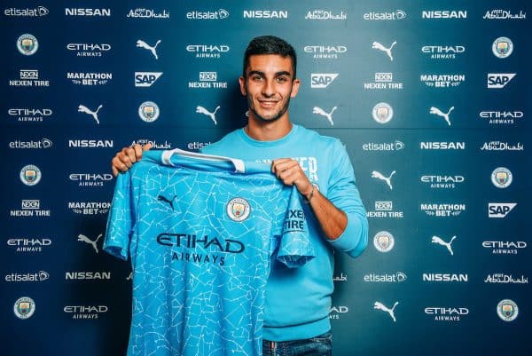 MANCHESTER, ENGLAND - Tuesday, August 4, 2020: Manchester City FC’s new signing Ferran Torres pictured following his transfer from Spain’s La Liga side Valencia CF. This is a handout picture. (Credit: Manchester City FC)