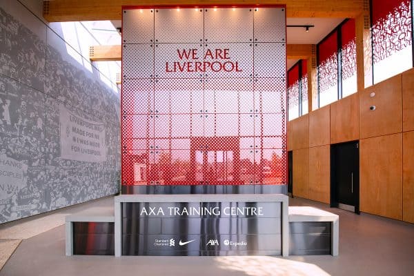 KIRKBY, ENGLAND - Thursday, August 13, 2020: An image of the Under-23 players' entrance of Liverpool FC's new traing ground in Kirkby which will be sponsored by AXA and known as the AXA Training Centre. (Pic by Liverpool FC via Propaganda)