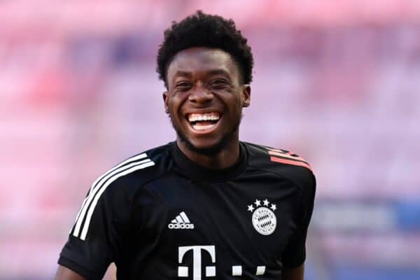 LISBON, PORTUGAL - Saturday, August 22, 2020: FC Bayern Munich’s Alphonso Davies during a training session ahead of the UEFA Champions League Final between FC Bayern Munich and Paris Saint-Germain at the Estadio do Sport Lisboa e Benfica. (Credit: ©UEFA)