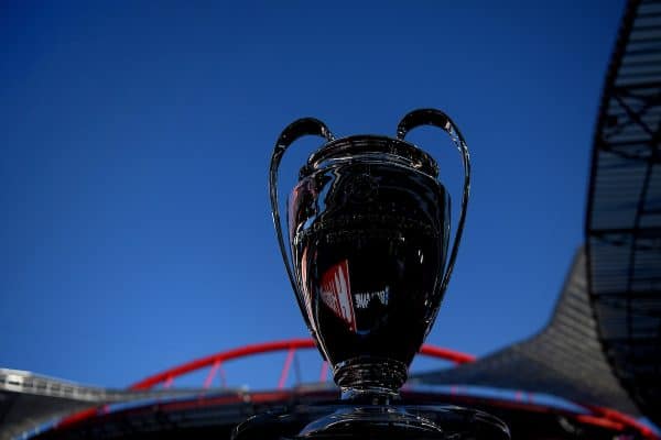 LISBON, PORTUGAL - Sunday, August 23, 2020: The European Cup trophy on display before the UEFA Champions League Final between FC Bayern Munich and Paris Saint-Germain at the Estadio do Sport Lisboa e Benfica. (Credit: ©UEFA)