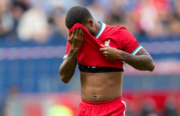 SALZBURG, AUSTRIA - Tuesday, August 25, 2020: Liverpool's Georginio Wijnaldum during a preseason friendly match between FC Red Bull Salzburg and Liverpool FC at the Red Bull Arena. (Pic by Propaganda)