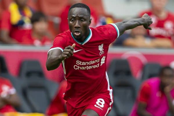 SALZBURG, AUSTRIA - Tuesday, August 25, 2020: Liverpool's Naby Keita during a preseason friendly match between FC Red Bull Salzburg and Liverpool FC at the Red Bull Arena. (Pic by Propaganda)