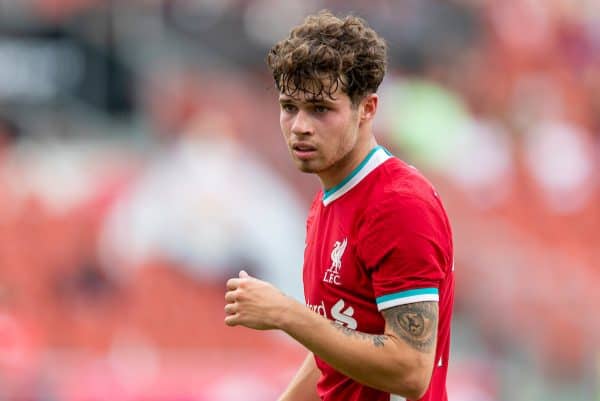 SALZBURG, AUSTRIA - Tuesday, August 25, 2020: Liverpool's Neco Williams during a preseason friendly match between FC Red Bull Salzburg and Liverpool FC at the Red Bull Arena. (Pic by Propaganda)