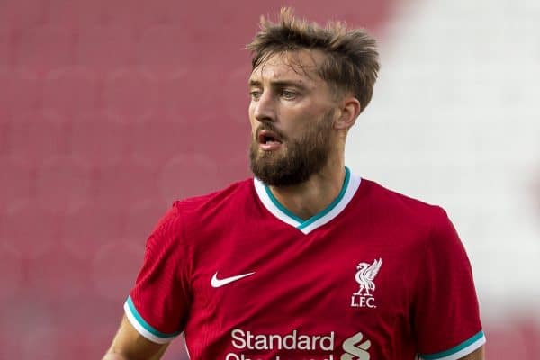 SALZBURG, AUSTRIA - Tuesday, August 25, 2020: Liverpool's substitute Nathaniel Phillips during a preseason friendly match between FC Red Bull Salzburg and Liverpool FC at the Red Bull Arena. (Pic by Propaganda)