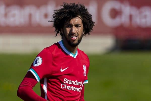 KIRKBY, ENGLAND - Sunday, September 13, 2020: Liverpool's Remi Savage during the Premier League 2 Division 1 match between Liverpool FC Under-23's and Everton FC Under-23's at the Liverpool Academy. Liverpool won 1-0. (Pic by David Rawcliffe/Propaganda)