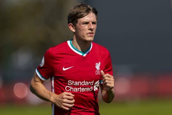 KIRKBY, ENGLAND - Sunday, September 13, 2020: Liverpool's Leighton Clarkson during the Premier League 2 Division 1 match between Liverpool FC Under-23's and Everton FC Under-23's at the Liverpool Academy. Liverpool won 1-0. (Pic by David Rawcliffe/Propaganda)