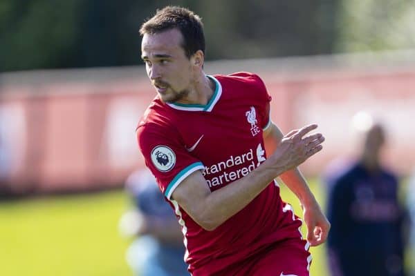 KIRKBY, ENGLAND - Sunday, September 13, 2020: Liverpool's Liam Millar during the Premier League 2 Division 1 match between Liverpool FC Under-23's and Everton FC Under-23's at the Liverpool Academy. Liverpool won 1-0. (Pic by David Rawcliffe/Propaganda)