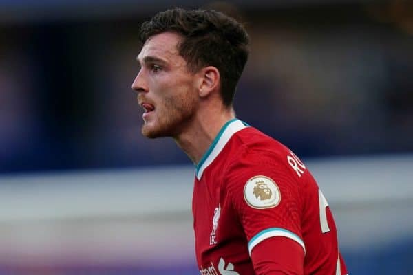 LONDON, ENGLAND - Sunday, September 20, 2020: Liverpool’s Andy Robertson during the FA Premier League match between Chelsea FC and Liverpool FC at Stamford Bridge. The game was played behind closed doors due to the UK government’s social distancing laws during the Coronavirus COVID-19 Pandemic. Liverpool won 2-0. (Pic by Propaganda)