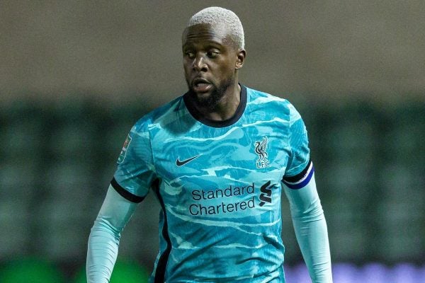 LINCOLN, ENGLAND - Thursday, September 24, 2020: Liverpool's captain Divock Origi during the Football League Cup 3rd Round match between Lincoln City FC and Liverpool FC at Sincil Bank. Liverpool won 7-2. (Pic by David Rawcliffe/Propaganda)